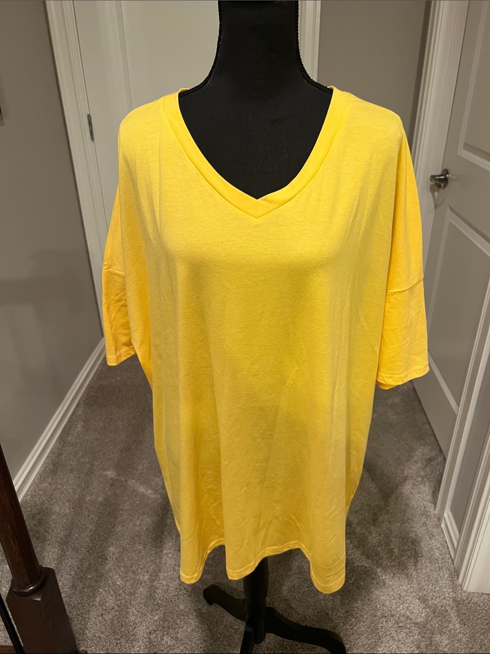 Women's V-Neck Short Sleeve Tee in Yellow